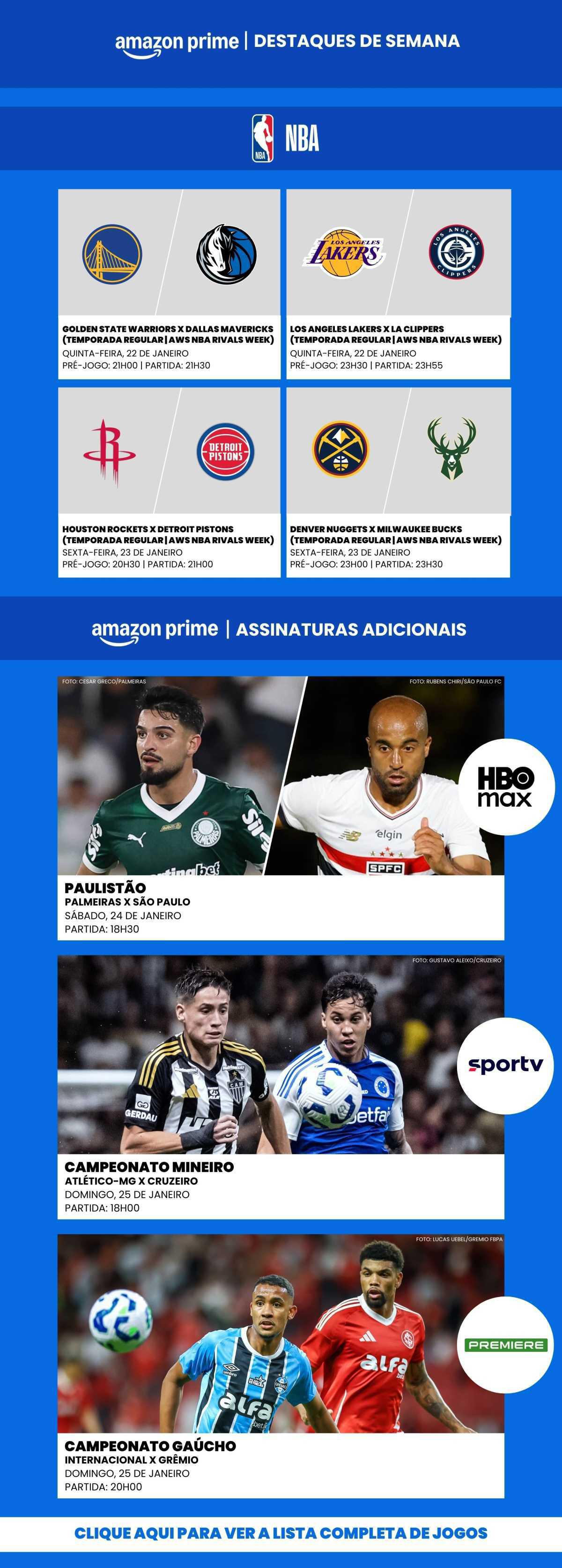 Prime Video Esportes | Destaques da Semana Prime Video Esportes | Destaques da Semana