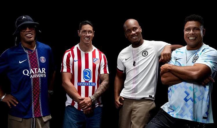 Lendas do futebol reaparecem em campanha global com os mantos de PSG, Atlético, Inter e Chelsea