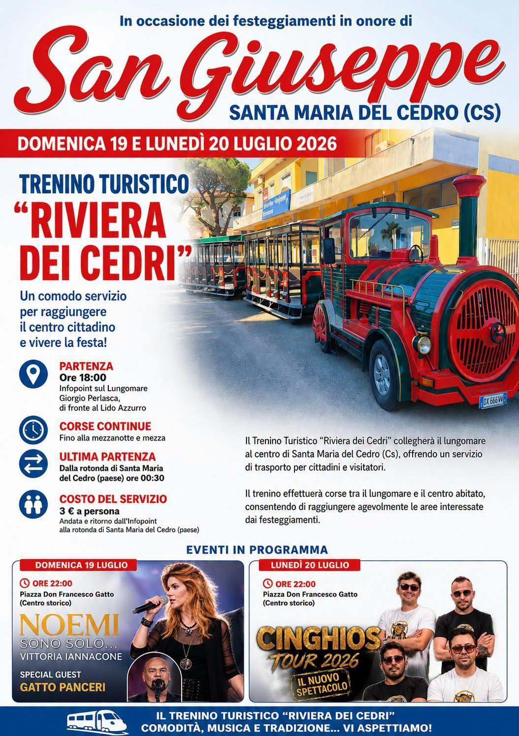 Trenino Turistico "Riviera dei Cedri" (servizio dalle ore 18:00)