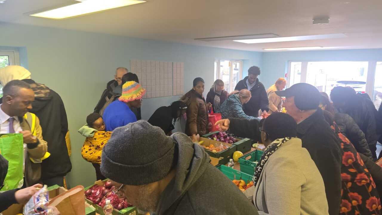 Service users collecting donated items
