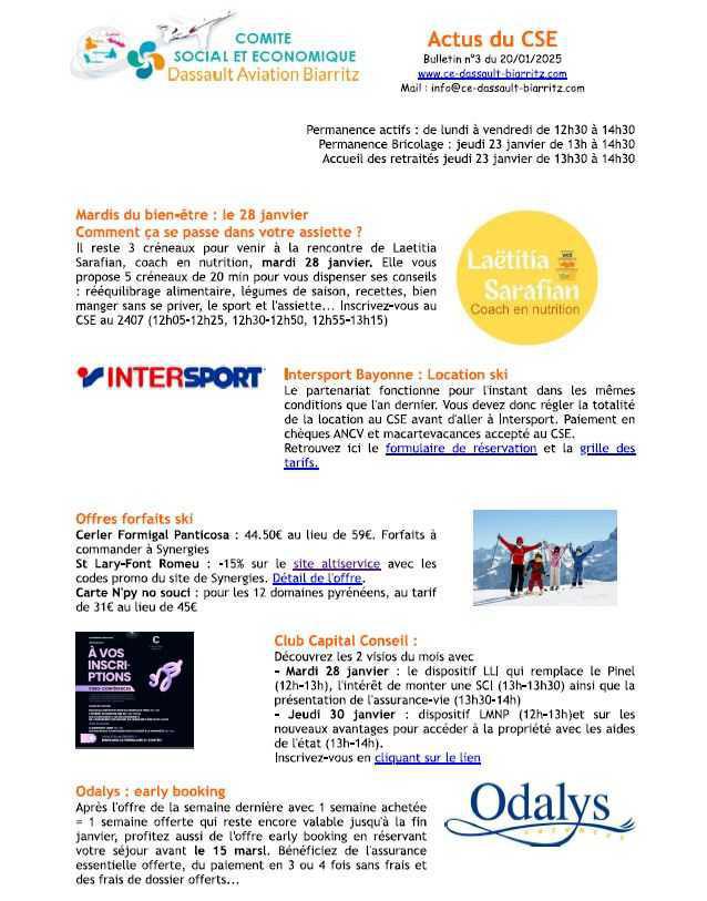 Bulletin n° 3 du 20 janvier 2025