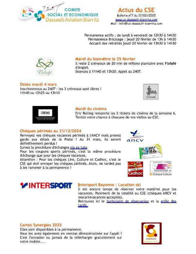 Bulletin n° 7 du 17 février 2025