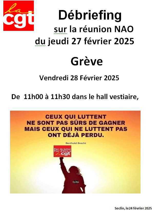  Débriefing Sur la réunion NAO Du jeudi 27 février 2025