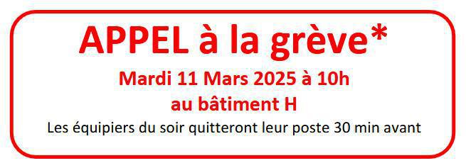 Appel a la grève le 11/03/25 NAO