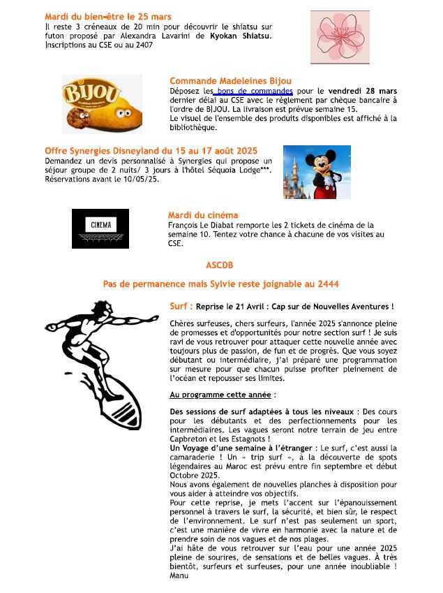Bulletin n° 12 du 17 mars 2025