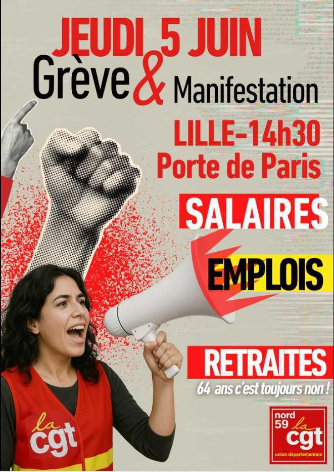 appel 5 juin 2025 salaire retraite à Lille