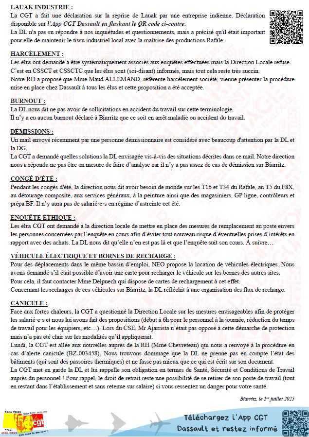 Compte rendu CSE du 26 juin 2025