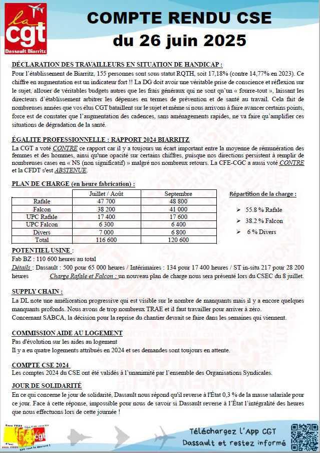 Compte rendu CSE du 26 juin 2025