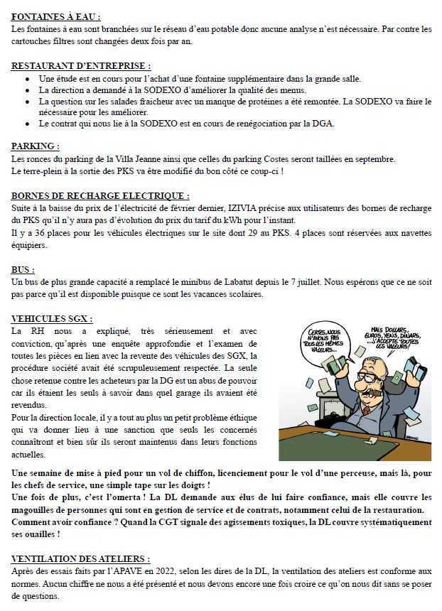 Compte rendu CSE du 15 juillet 2025