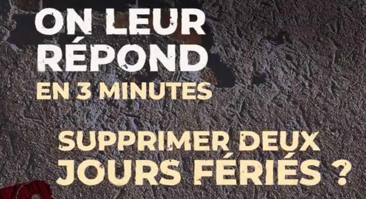 Annonces Bayrou : nous supprimer deux jours fériés car on serait des fainéant·es ?