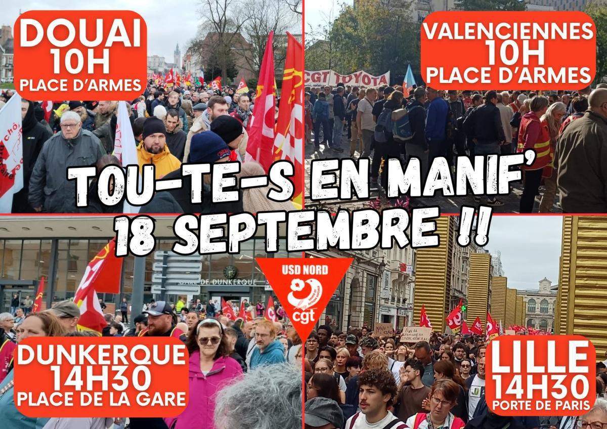 Grève et manifestations 18 septembre 2025