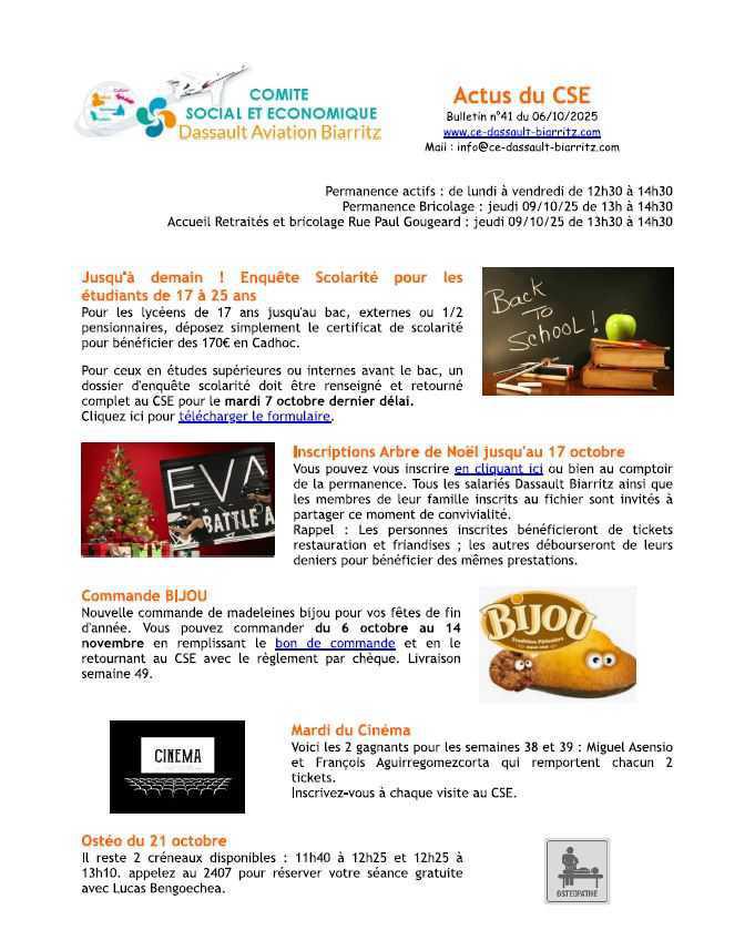 Bulletin n°41 du 6 octobre 2025