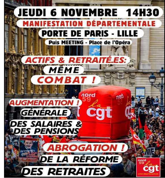 manifestation départemental jeudi 6 novembre