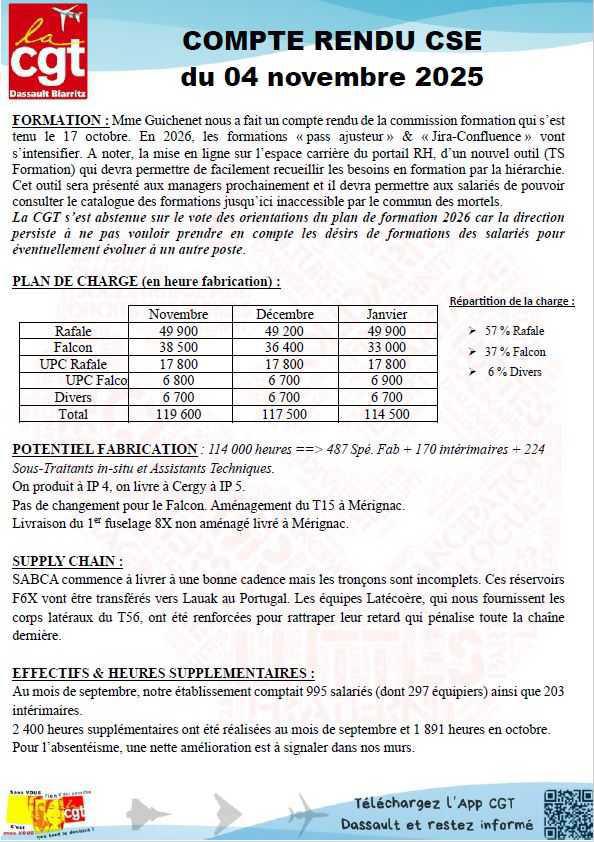 Compte rendu CSE du 4 novembre 2025