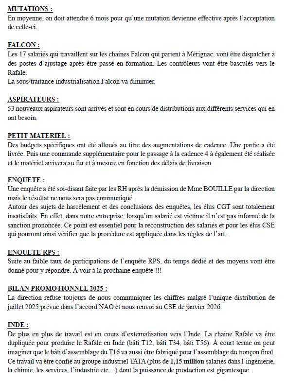 Compte rendu CSE du 4 novembre 2025