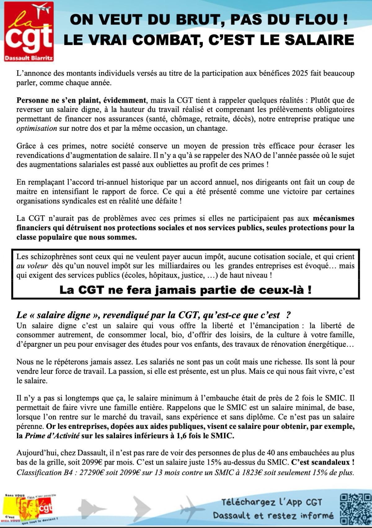 Le vrai combat c'est le salaire