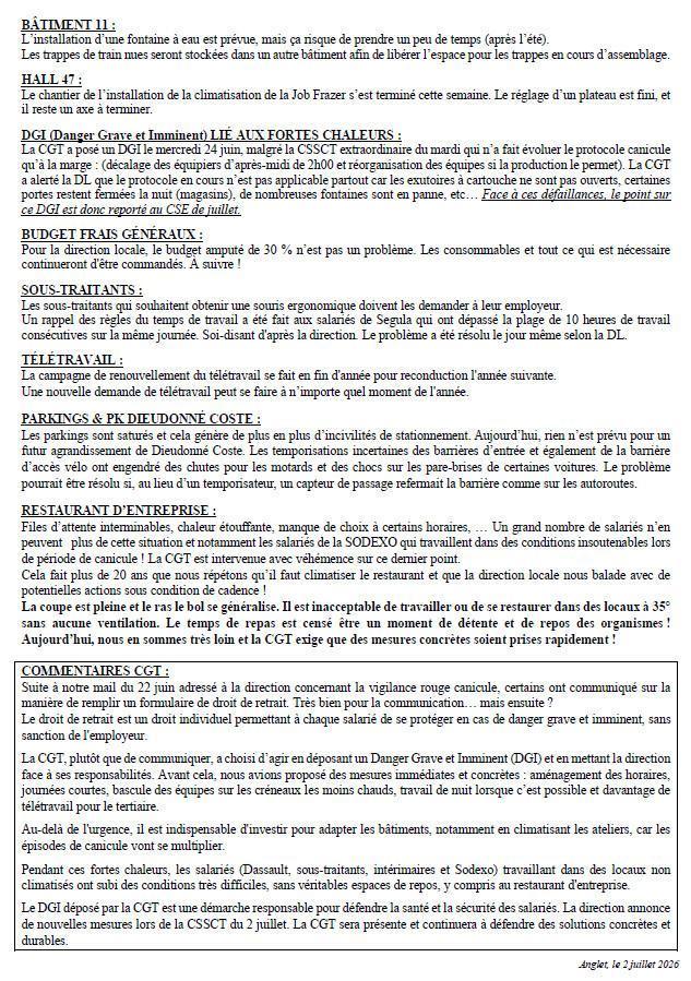 Compte rendu CSE du 30 juin 2026
