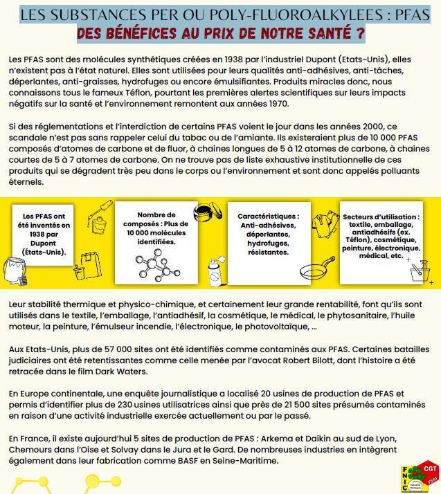 LES SUBSTANCES PER OU POLY-FLUOROALKYLEES : PFAS DES BÉNÉFICES AU PRIX DE NOTRE SANTÉ ?