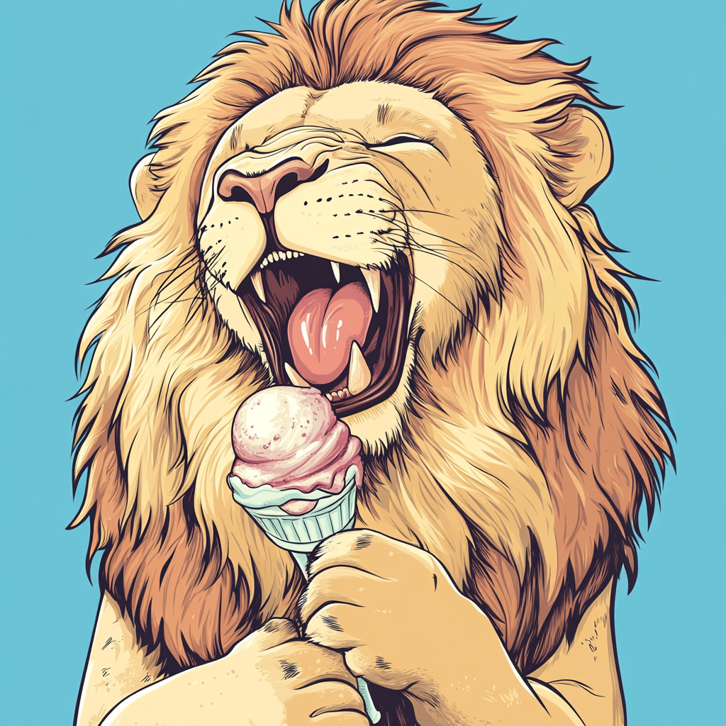 matevosyan__lion_eating_ice_cream_for_vector_--v_6.1_1f9194f1-8f0d-4a56-8bc5-8174a300409f_0