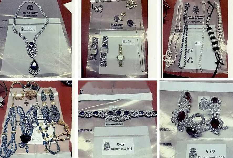 La UDEF interviene joyas, pulseras, pendientes, relojes y piedras preciosas en un despacho de Zapatero
