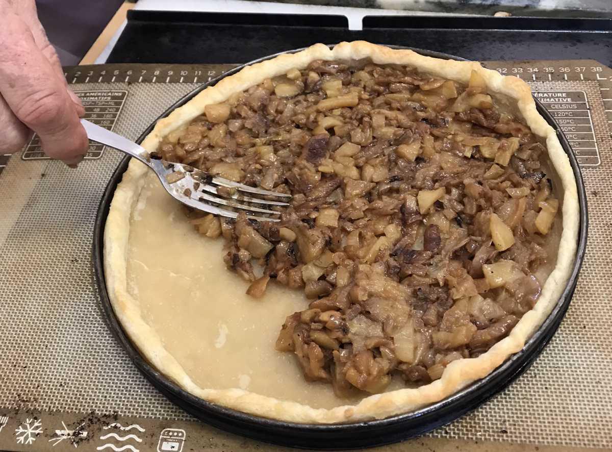 Tarte au boudin blanc et pomme