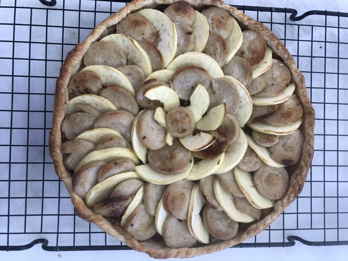 Tarte au boudin blanc et pomme
