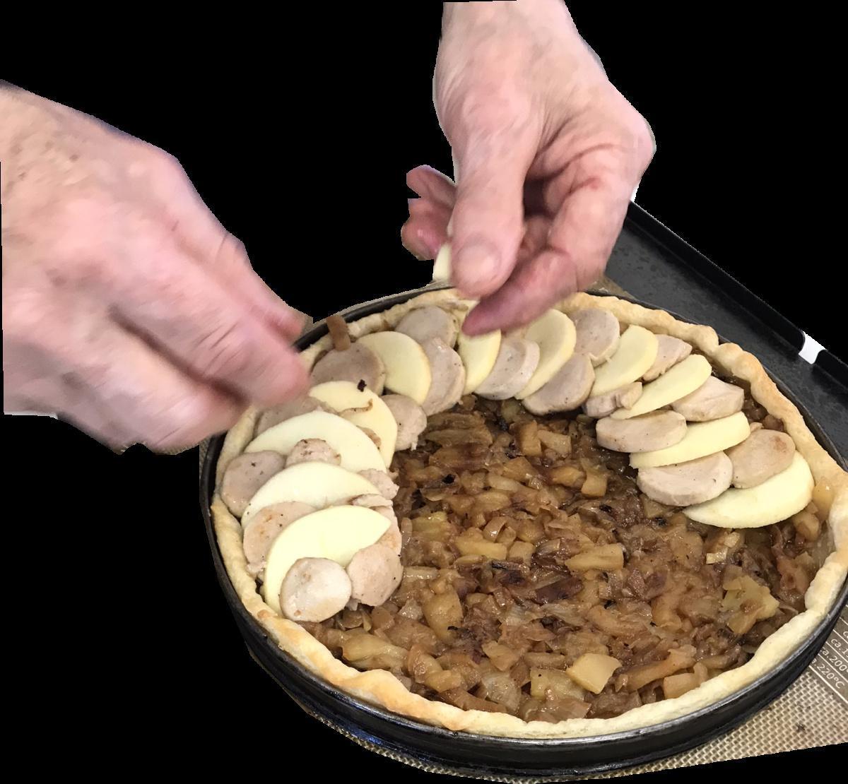 Tarte au boudin blanc et pomme