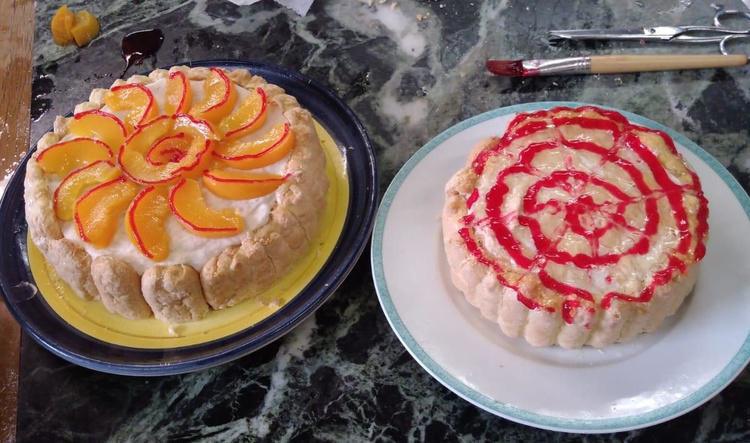 Bavarois pêche de vigne