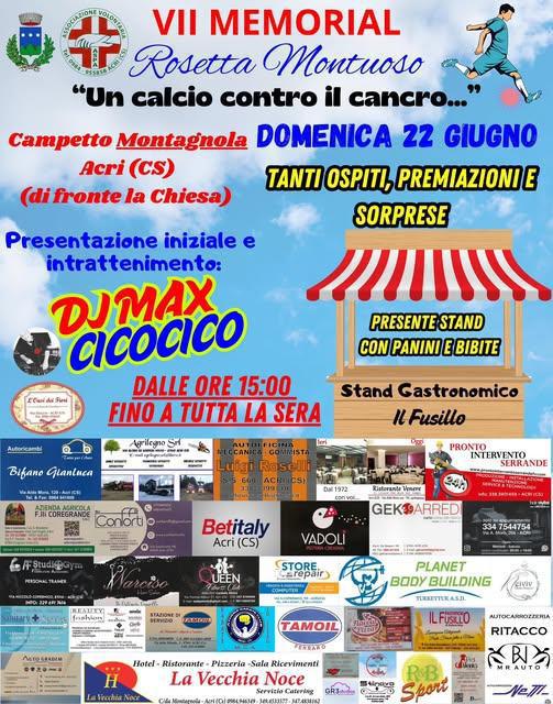 "Un calcio contro il cancro...” VII Memorial Rosetta Montuoso (dalle ore 15.00)
