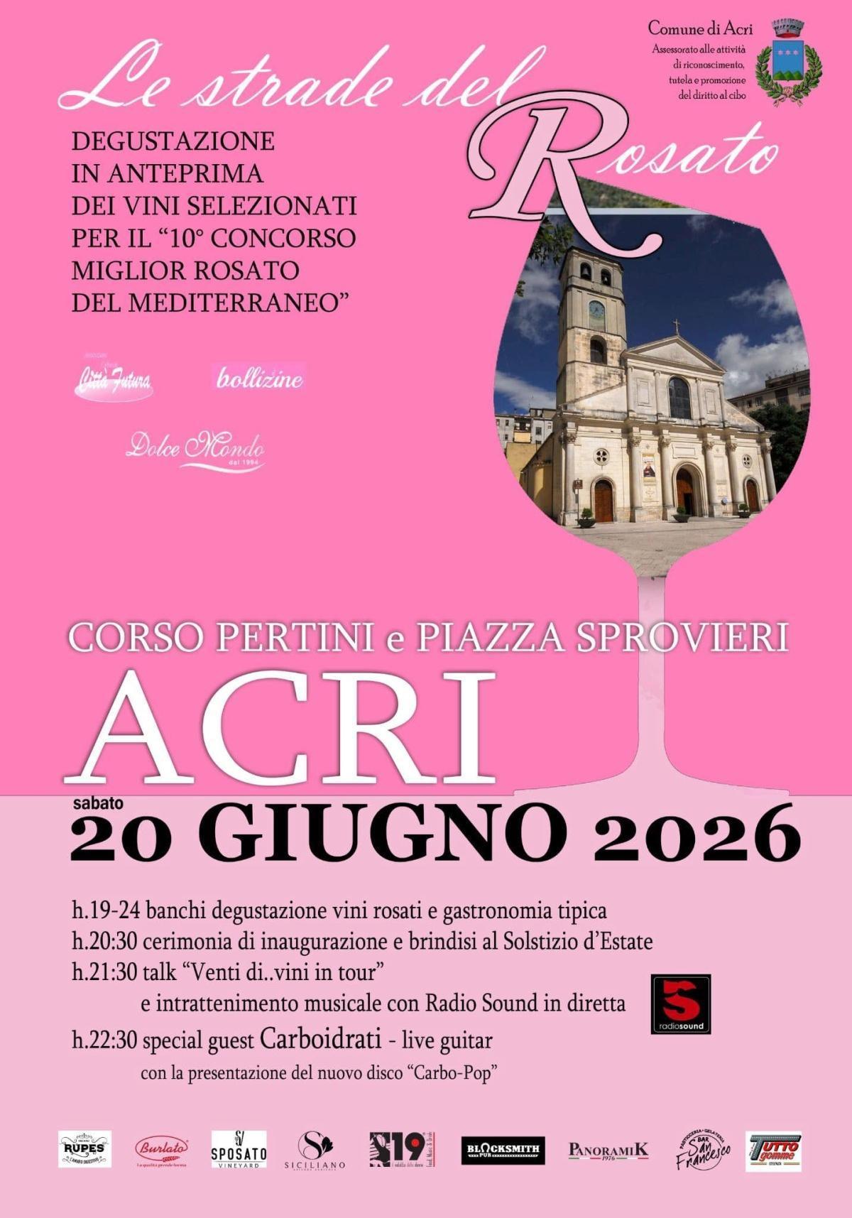 Le Strade del Rosato (dalle ore 19.00) Le Strade del Rosato (dalle ore 19.00)