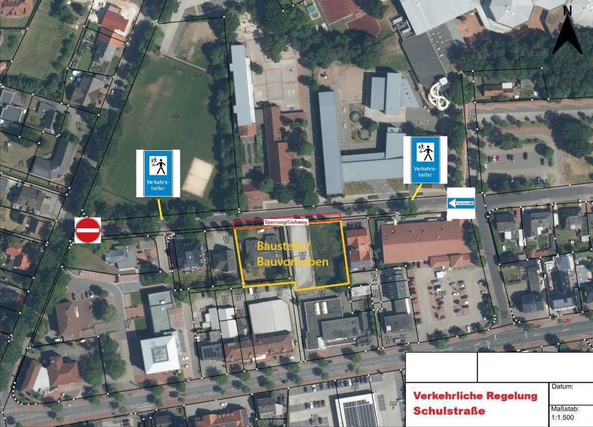 Einbahnstraßenregelung in der Schulstraße