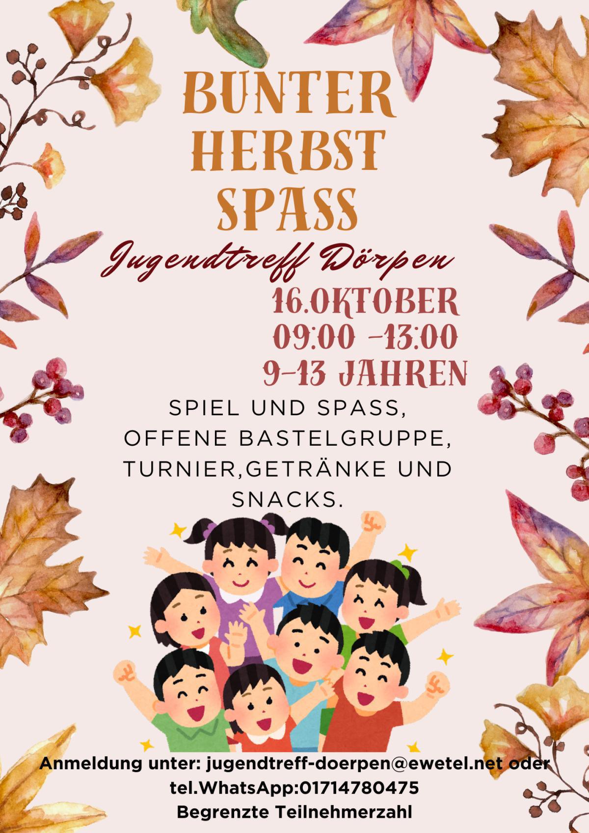 Ferienbetreuung: Bunter Herbst Spaß