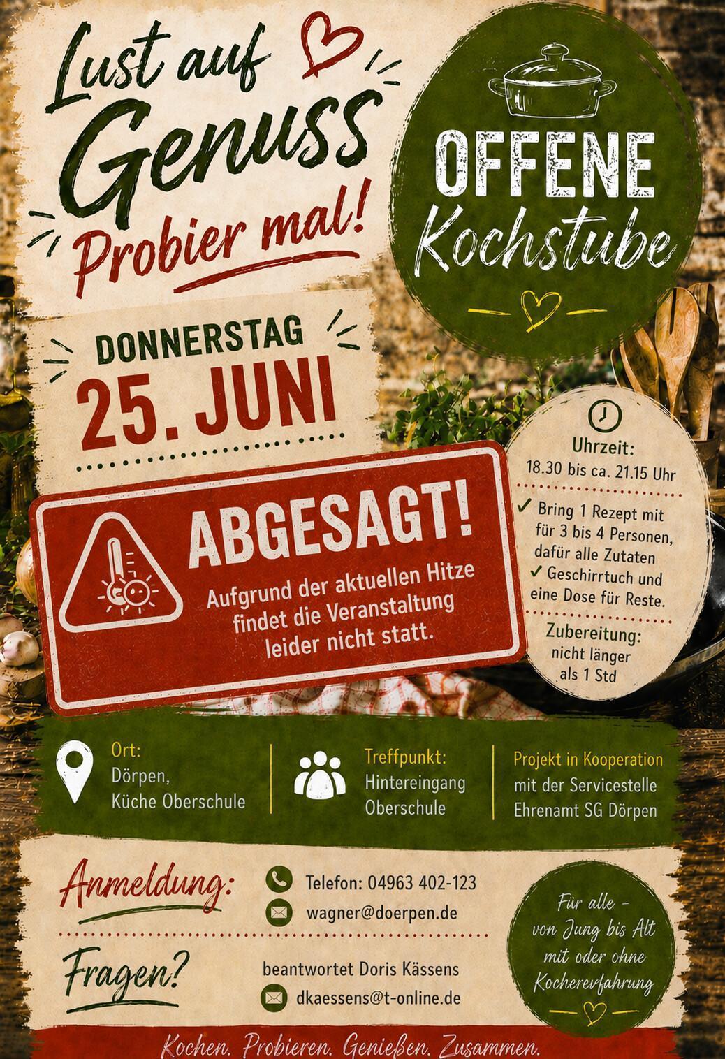 Absage - Offene Kochstube