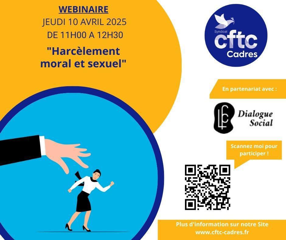 WEBINAIRE 10 AVRIL 2025 : Harcèlement moral et sexuel 