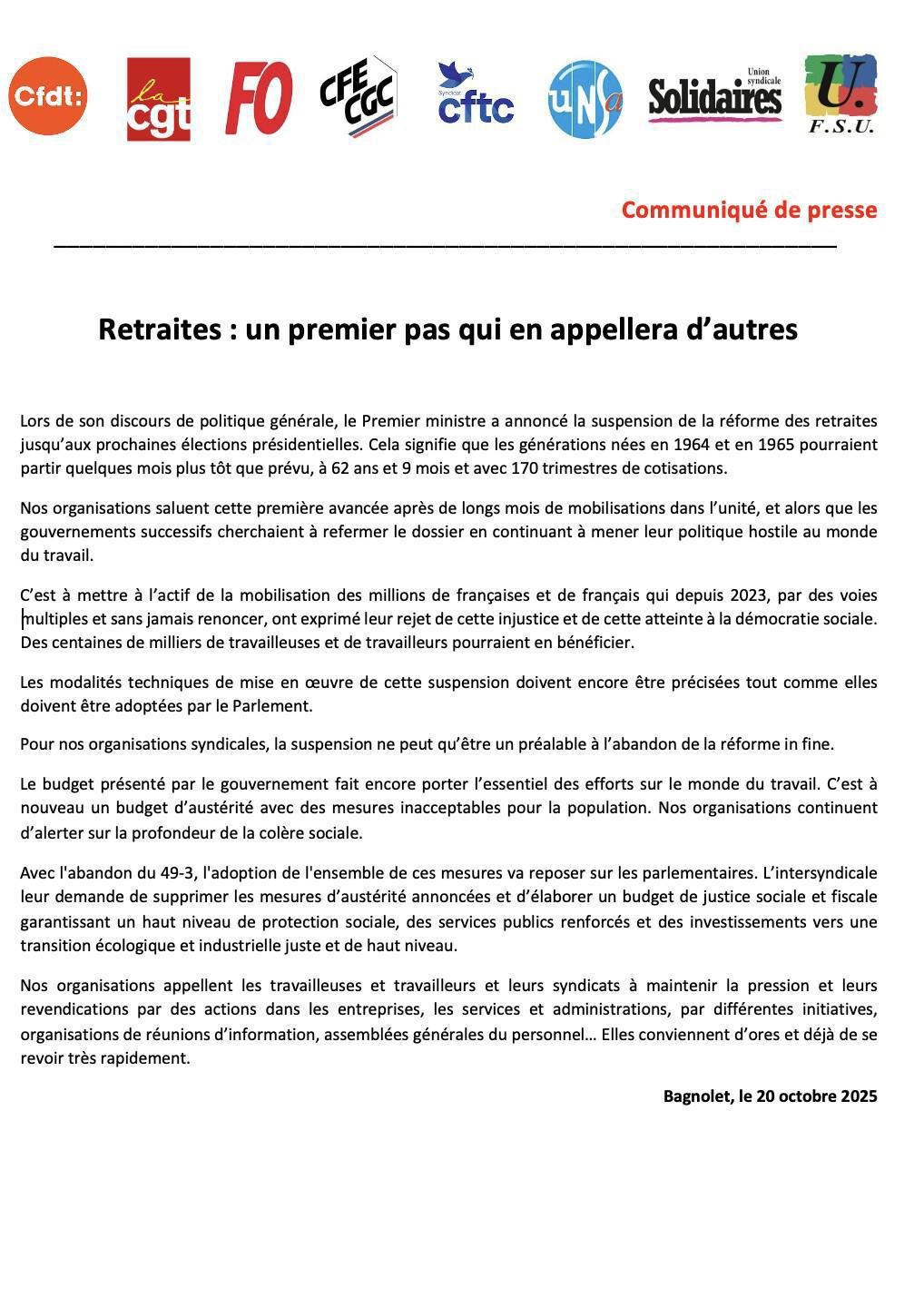 Retraites : un premier pas qui en appellera d’autres Retraites : un premier pas qui en appellera d’autres