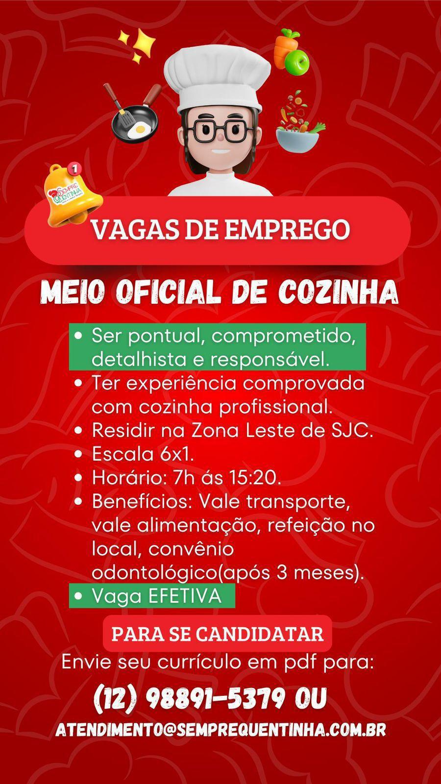 MEIO OFICIAL DE COZINHA