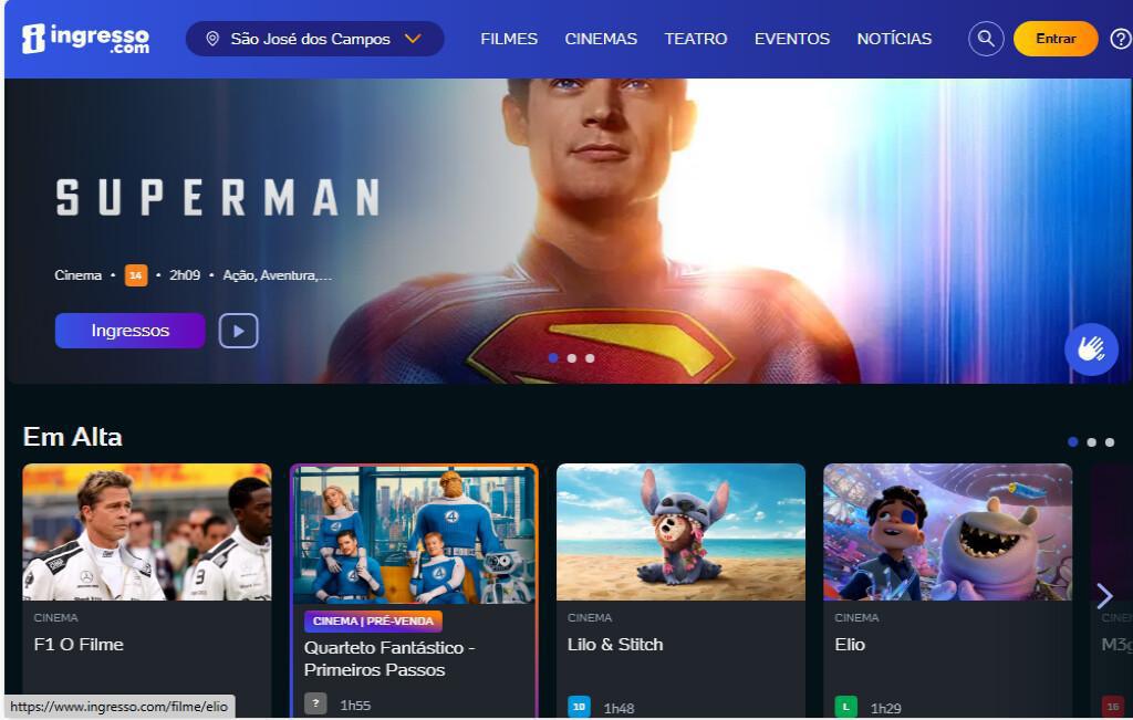 CINEMAS E INGRESSOS EM SJC