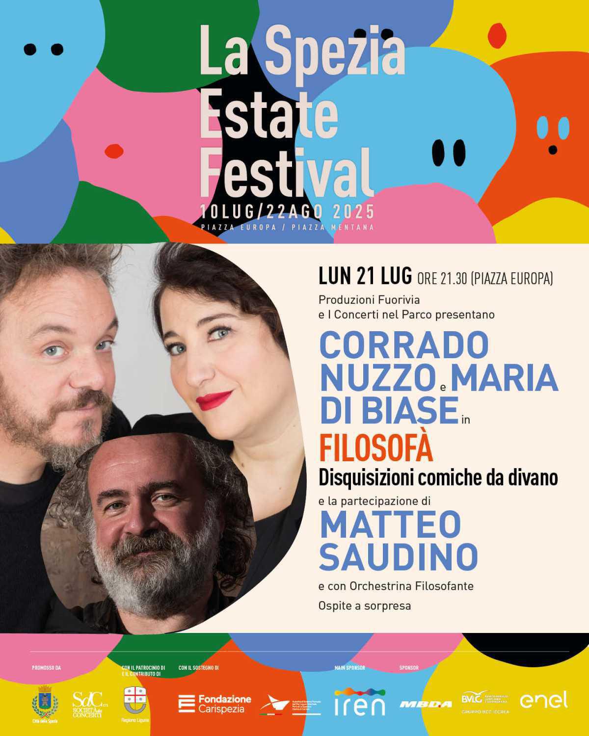 Corrado Nuzzo e Maria Di Biase in “Filosofà” Disquisizioni comiche da divano (inizio ore 21.30)