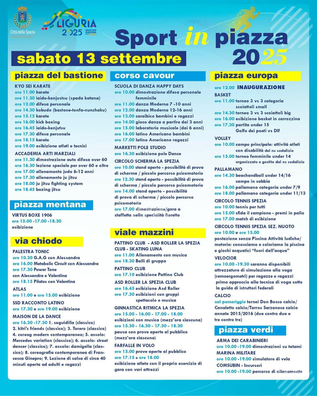 Sport in Piazza (dalle ore 10.00)