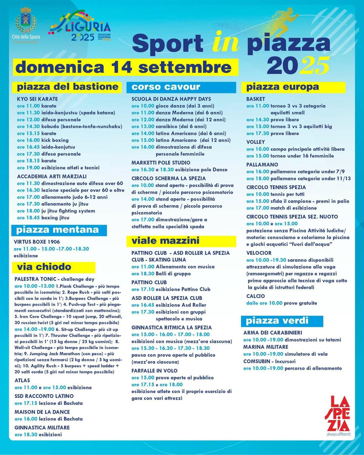 Sport in Piazza (dalle ore 10.00)