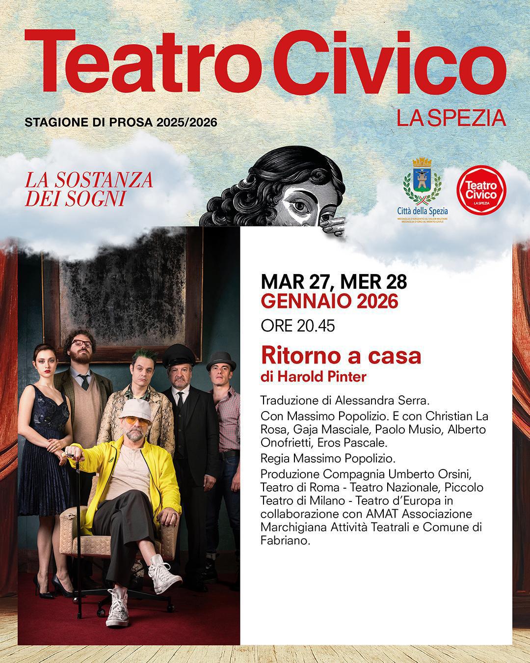 RITORNO A CASA di Harold Pinter traduzione di Alessandra Serra (start h. 20.45)