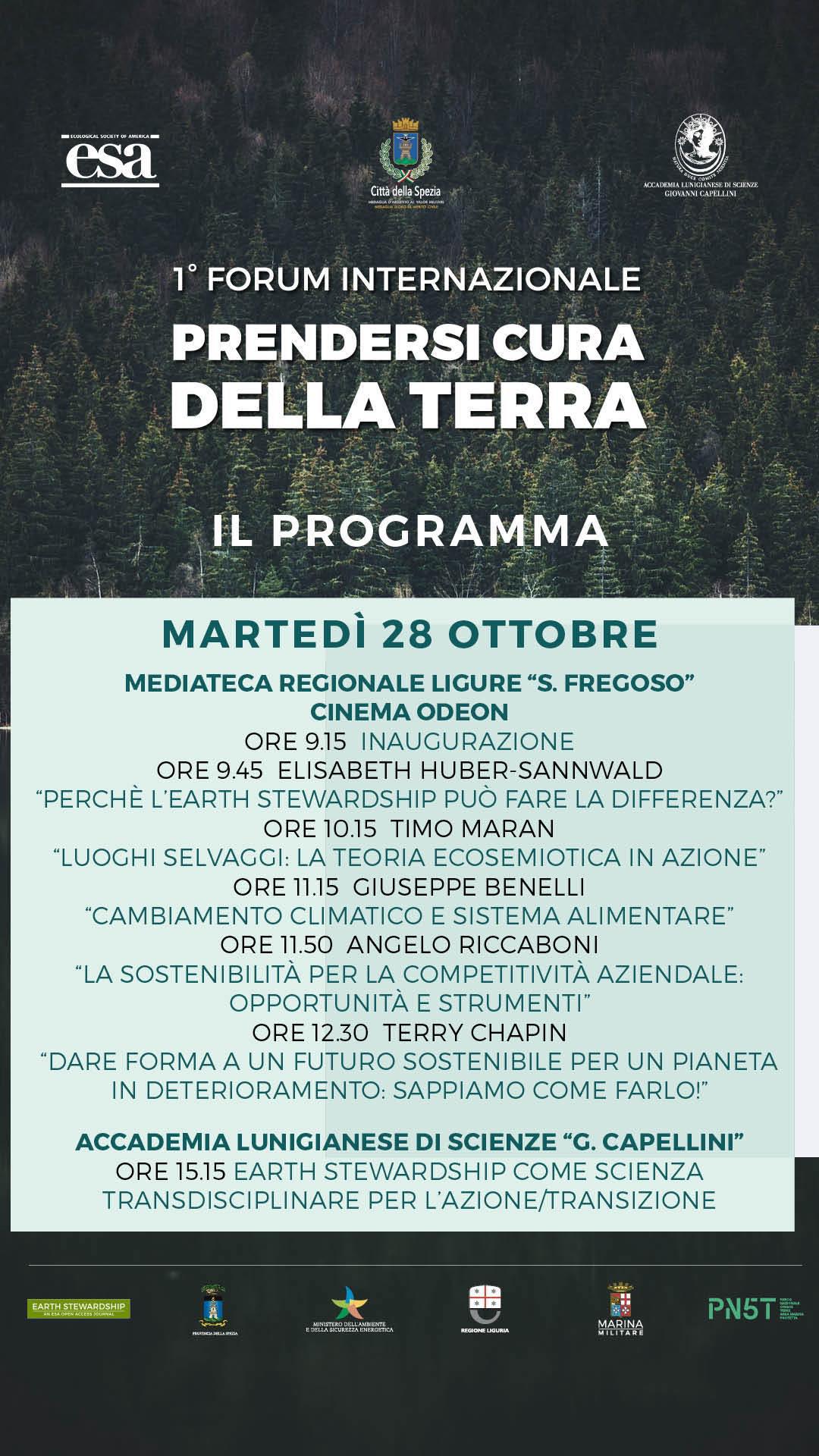1° Forum Internazionale Prendersi cura della Terra (dalle ore 9.15) 1° Forum Internazionale Prendersi cura della Terra (dalle ore 9.15)