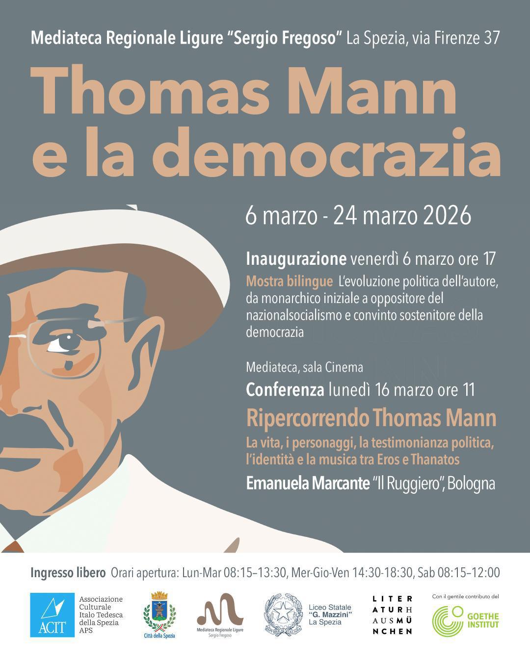 Conferenza "Ripercorrendo Thomas Mann. La vita, i personaggi, la testimonianza politica, l’identità e la musica tra Eros e Thanatos" (inizio ore 11.00)