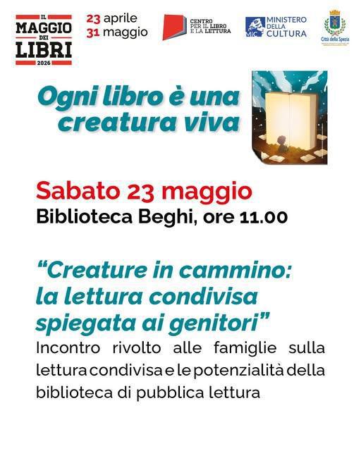 “Creature in cammino: la lettura condivisa spiegata ai genitori” (inizio ore 11.00)