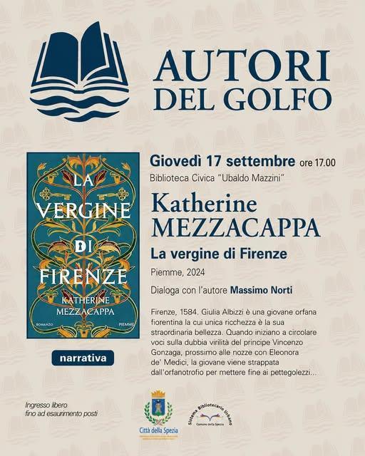 "La Vergine di Firenze" di Katherine Mezzacappa (Inizio ore 17.00) "La Vergine di Firenze" di Katherine Mezzacappa (Inizio ore 17.00)