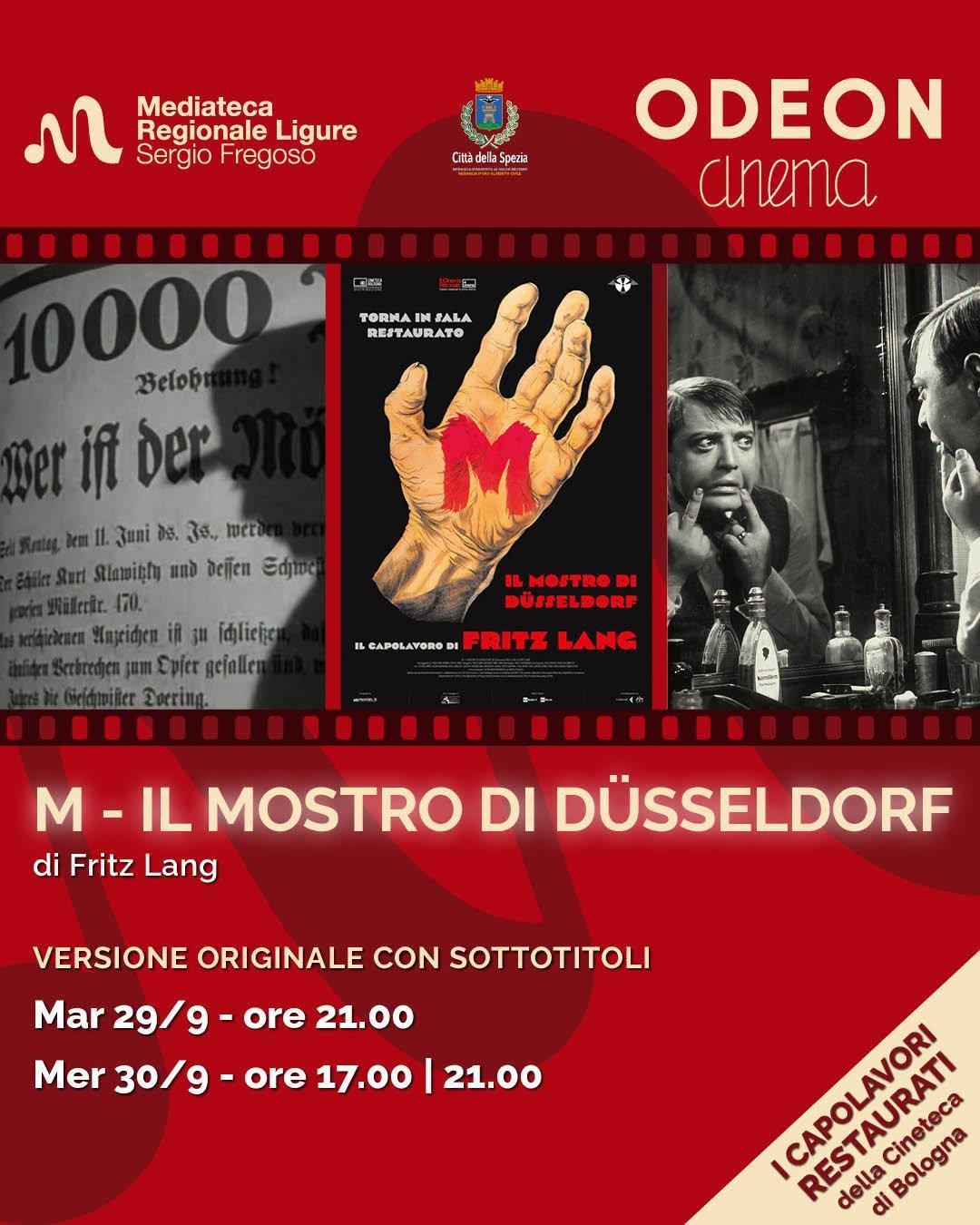 "M - il Mostro di Düsseldorf" di Fritz Lang (start h. 17.00 e 21.00) "M - il Mostro di Düsseldorf" di Fritz Lang (start h. 17.00 e 21.00)