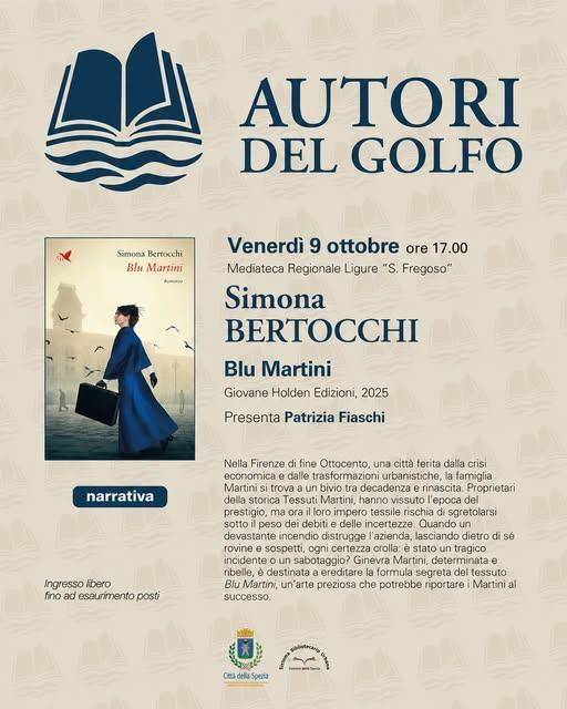 Simona Bertocchi presenta il romanzo “Blu Martini” (inizio ore 17.00) Simona Bertocchi presenta il romanzo “Blu Martini” (inizio ore 17.00)