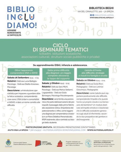 “Biblioincludiamo! Leggere nonostante le difficoltà” - “L’adulto di fronte alle difficoltà: strategie e vissuti tra famiglia e scuola” (dalle ore 9.45 alle 12.45) “Biblioincludiamo! Leggere nonostante le difficoltà” - “L’adulto di fronte alle difficoltà: strategie e vissuti tra famiglia e scuola” (dalle ore 9.45 alle 12.45)
