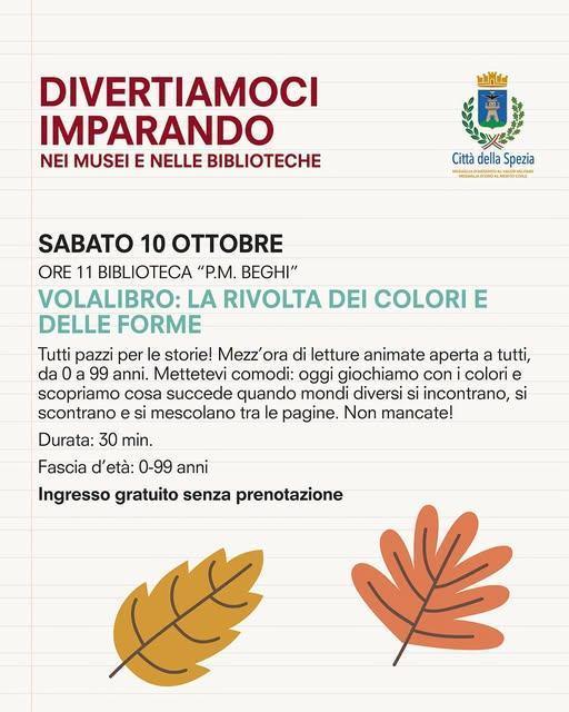 Volalibro: “La rivolta dei colori e delle forme” (inizio ore 11.00) Volalibro: “La rivolta dei colori e delle forme” (inizio ore 11.00)