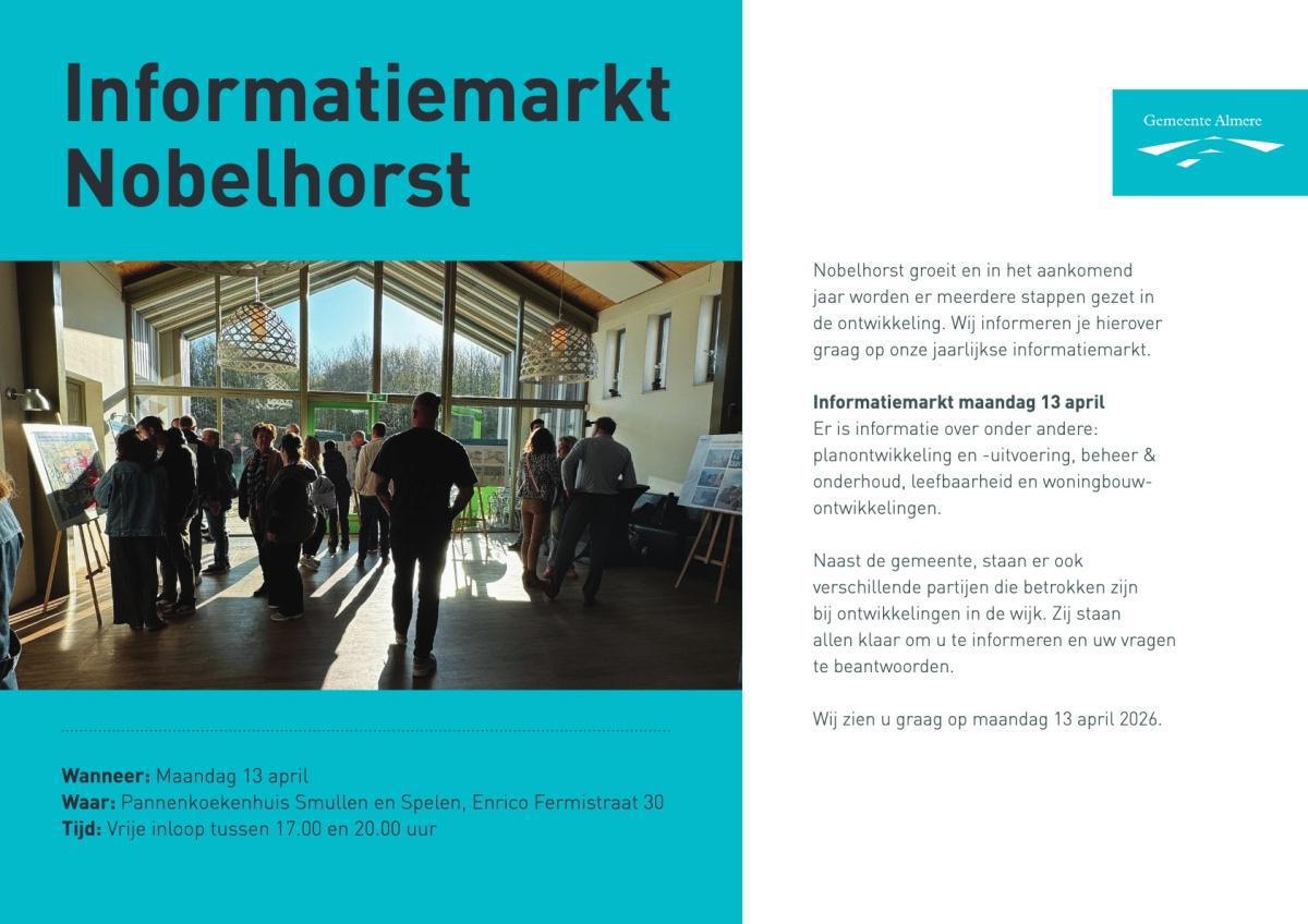 Informatiemarkt Nobelhorst maandag 13 april Informatiemarkt Nobelhorst maandag 13 april